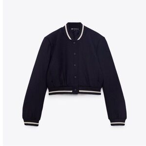 Zara Cropped Varsity Jacket
